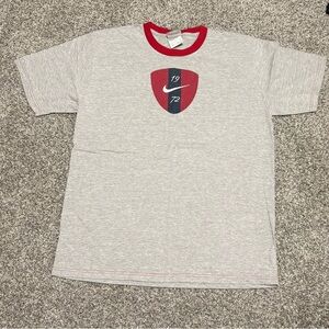 Nike Gray Tee with Red and Black Shield